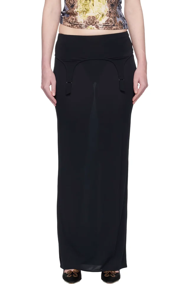 Jean Paul Gaultier Navy 'The Long Garter' Maxi Skirt, image 1 of 1 from SSENSE