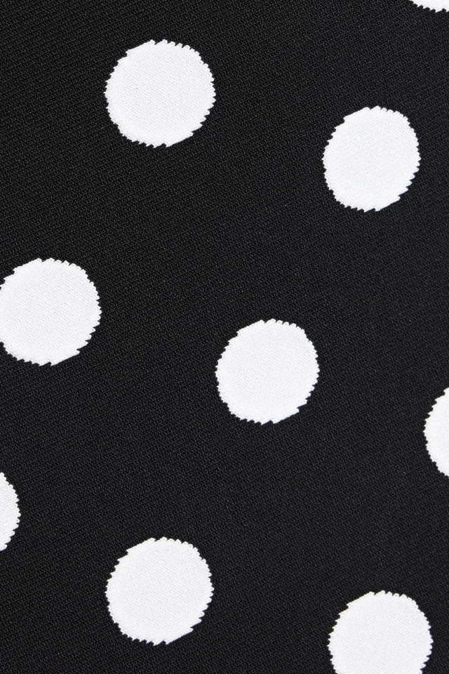 Carolina Herrera Polka-Dot Intarsia-Knit Midi Skirt in Black, photo 4 of 4 from THE OUTNET