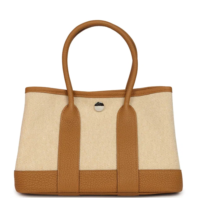 Hermès Garden Party Neo 23 Sesame-Ecru Toile H Canvas and Sesame Negonda Palladium Hardware in Canvas from Madison Avenue Couture