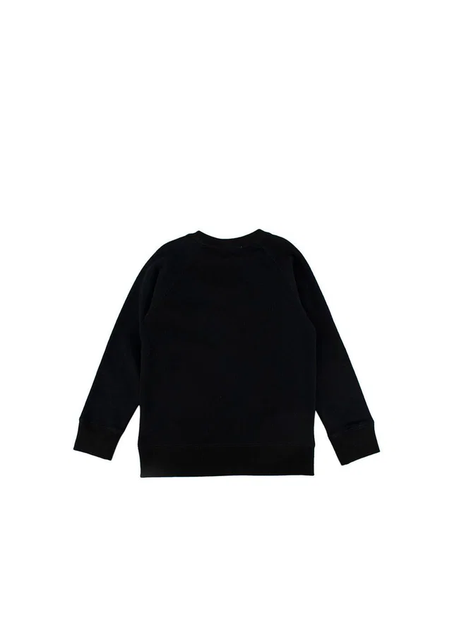 Stella McCartney Kids 6A Black Cotton Sweatshirt With Embroidered Mouth in Black from HEWI