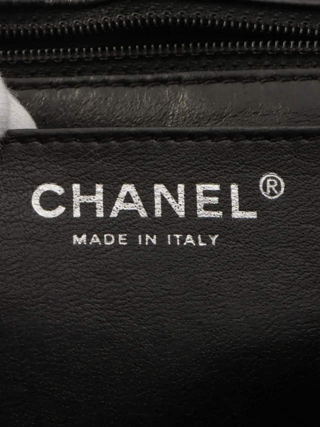 Chanel Around 2007, CC Mark Stitch Chain Shoulder Bag, Black in Black Lambskin from VINTAGE QOO TOKYO, photo 6 of 15