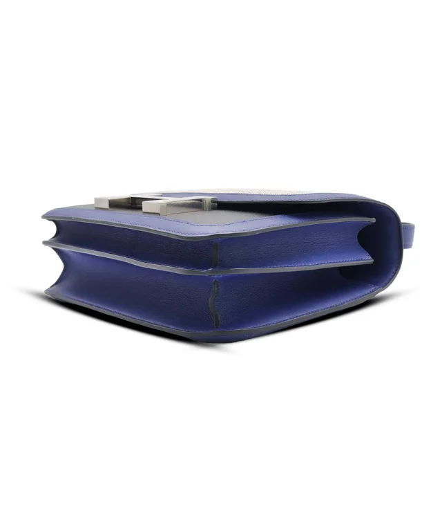 Hermès Constance 24 swift/Toile Black/Blue Saphir SHW in Black Swift leather from Luxury Promise, photo 7 of 11