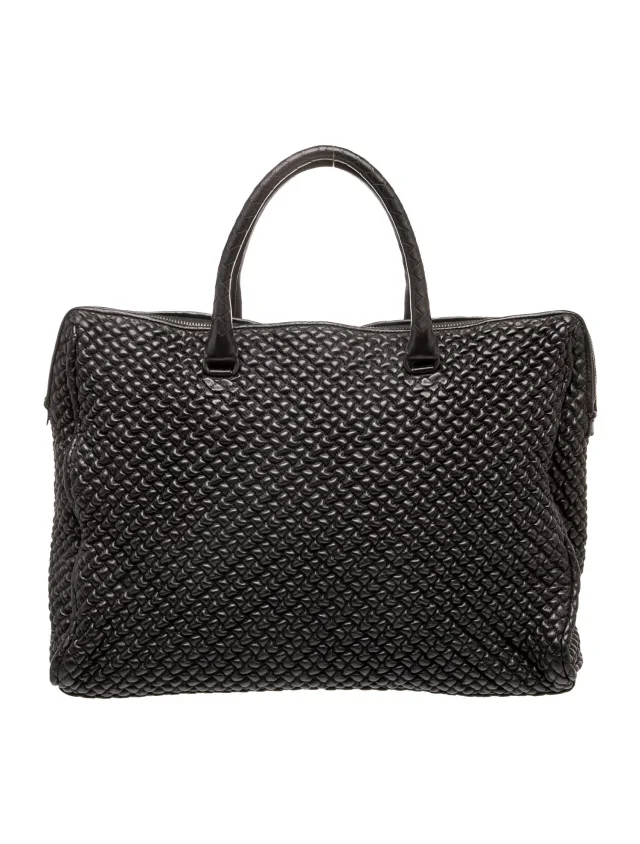 Bottega Veneta Intrecciato Cabat in black Woven leather from The RealReal