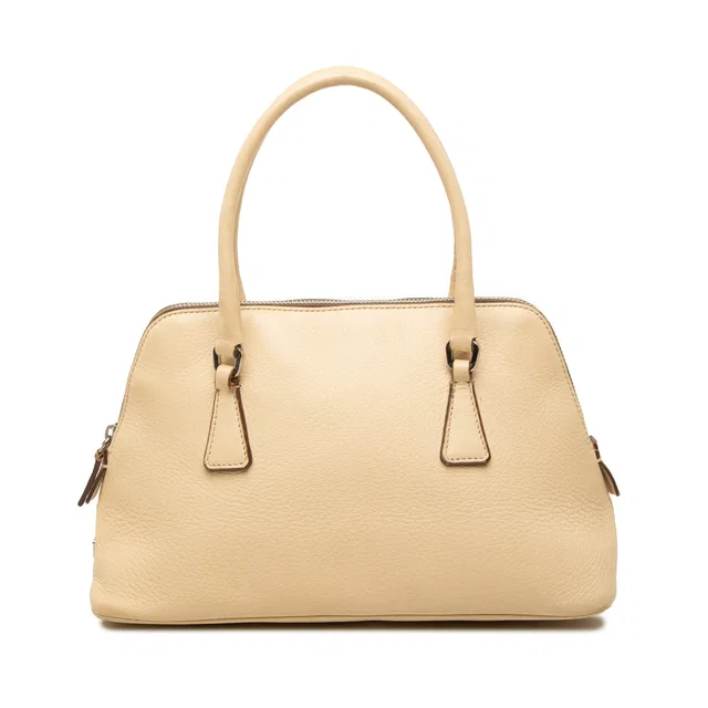 Beige Prada Vitello Daino Promenade Satchel in Beige Leather from Designer Revival