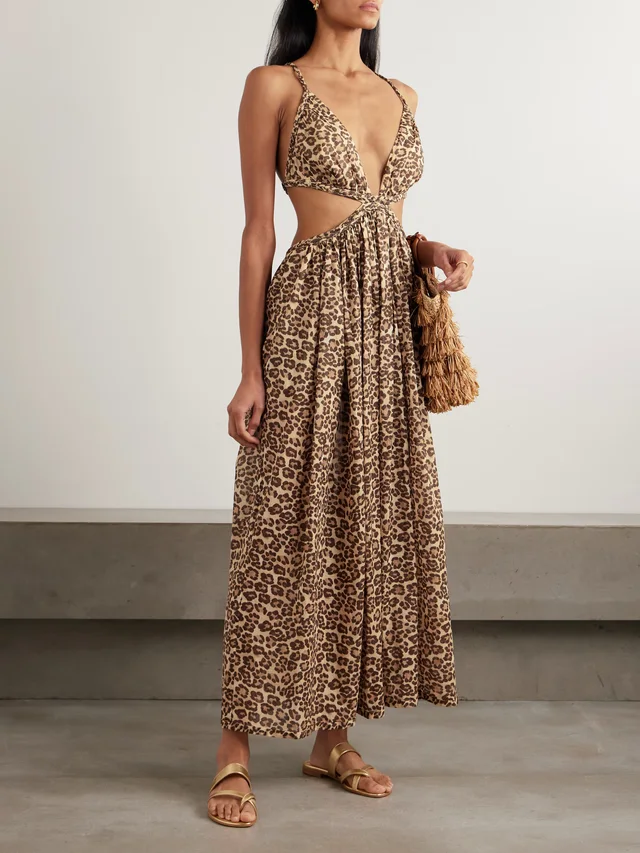 ZIMMERMANN Wanderlust cutout leopard-print cotton-voile maxi dress, photo 2 of 2 from NET-A-PORTER (Canada)