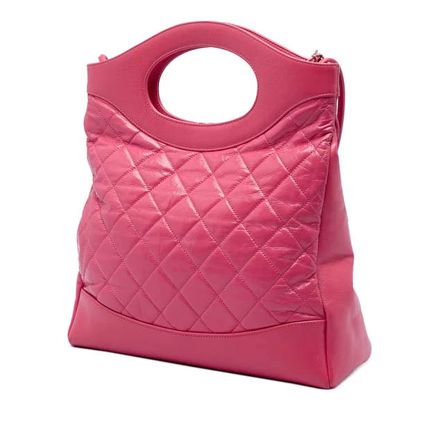 Pink Chanel Small Quilted Shiny Aged Calfskin 31 Shopping Bag Satchel in Pink Calfskin from Designer Revival, photo 2 of 2