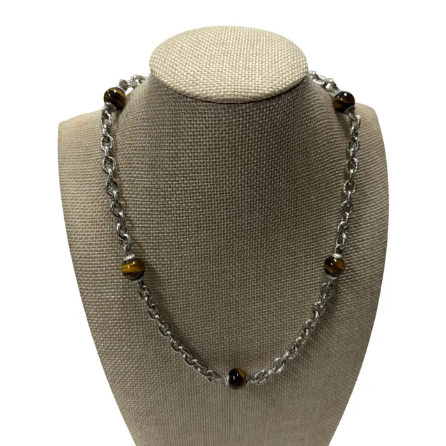 David Yurman Judith Ripka Sterling Silver Tigers Eye Spiritual Beads Necklace in silver|gray|brown|red from Poshmark