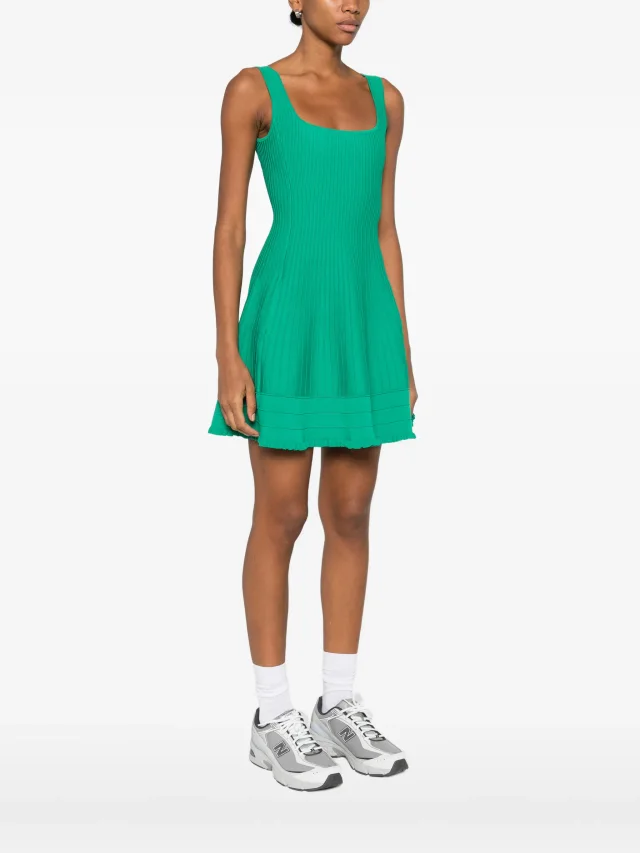 Maje knit skater dress in Green, photo 3 of 5 from FARFETCH