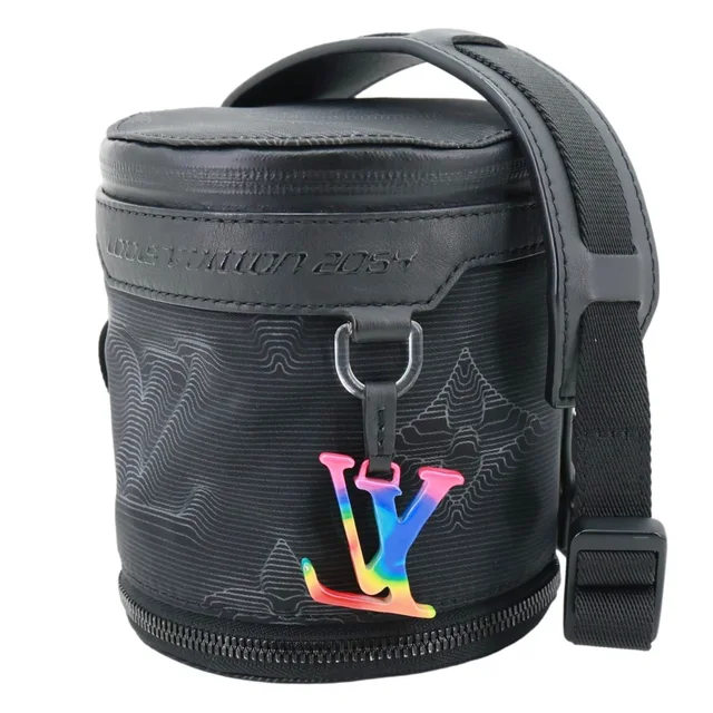 Louis Vuitton 2054 Expandable Polochon Nylon Shoulder Bag Black in Black Nylon from Dallas Designer Handbags