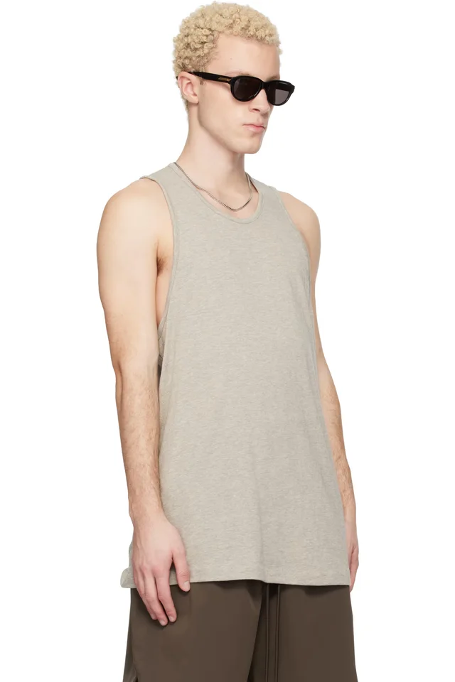 Fear of God ESSENTIALS Taupe Signature Essential Tank Top, photo 2 of 4 from SSENSE