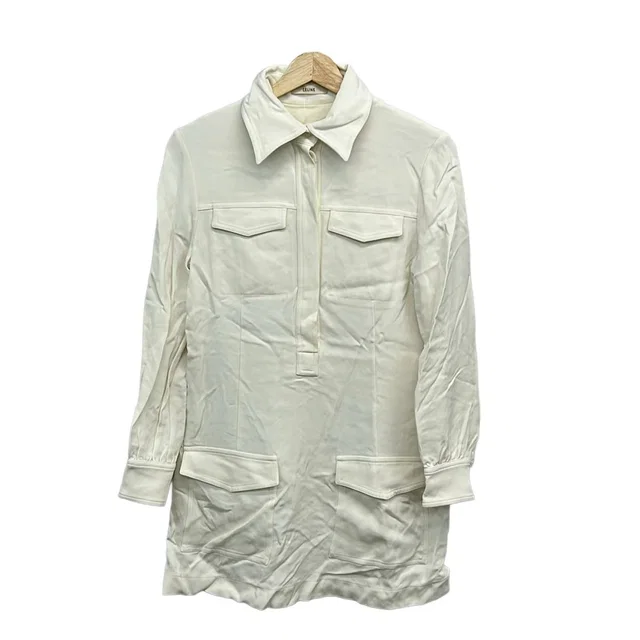 Celine Tunic 38 M Ivory Regular Color Long Sleeve T-Shirt in White from The Reluxe