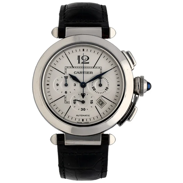 Cartier Pasha W3108555 42mm Stainless Steel Watch in Leather from H&T