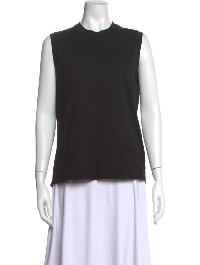 TOTEME Crew Neck Sleeveless Top in black from The RealReal