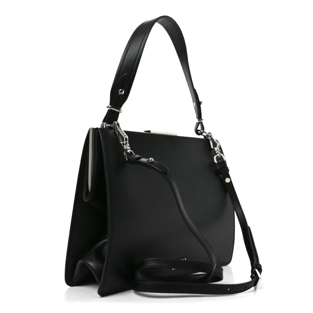 Prada City Calfskin Palm Tree Print Light Frame Bag Black Mare in Black Calfskin from FASHIONPHILE, photo 3 of 9