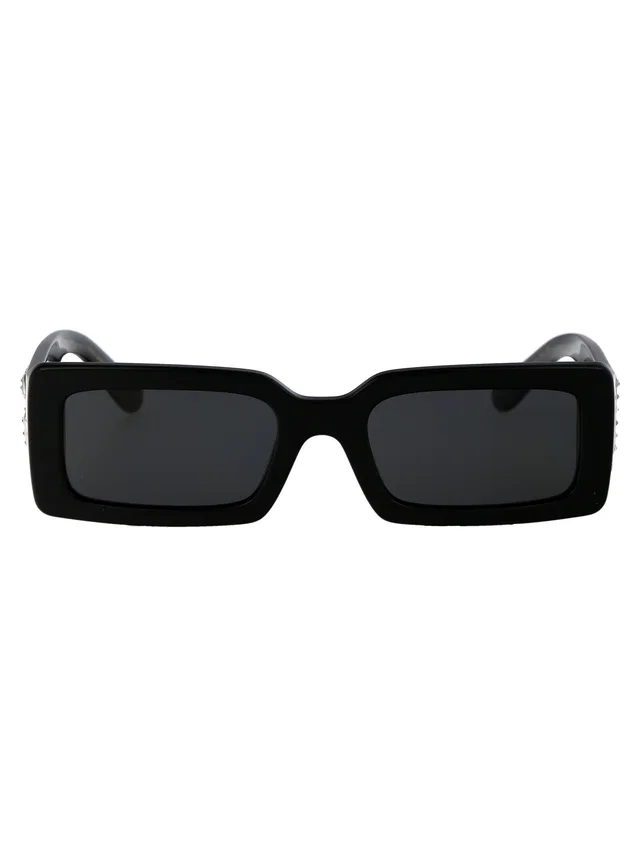 Dolce & Gabbana 0dg4447b Rectangle Acetate Sunglasses — Black in Black from HEWI