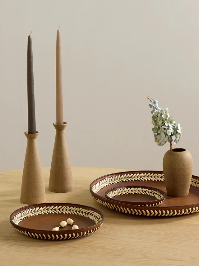 HUNTING SEASON Set of three whipstitched leather trays in Brown, photo 2 of 2 from NET-A-PORTER (Canada)