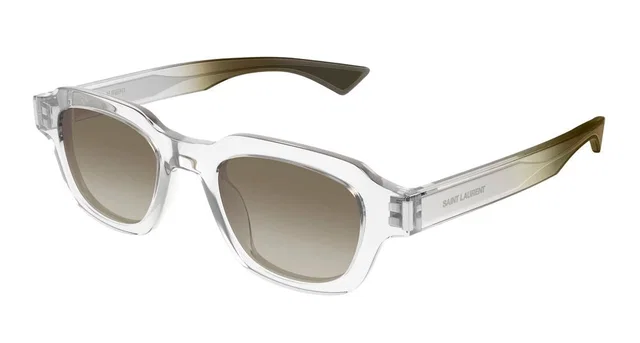 Saint Laurent Sl Crystal-Frame Gradient-Lens Sunglasses — Crystal Acetate from HEWI