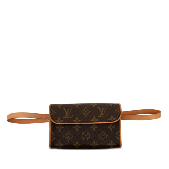 Brown Louis Vuitton Monogram Pochette Florentine Belt Bag in Brown Coated canvas from Designer Revival