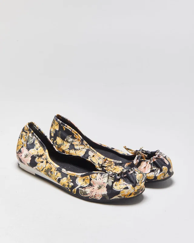 Diesel Floral Cut-out Ballerina Flats - UK4 from Rokit Vintage