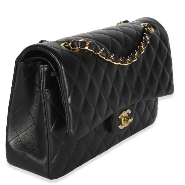 Chanel Black Quilted Lambskin Medium Classic Double Flap Bag in Black Lambskin from myGemma, photo 5 of 12
