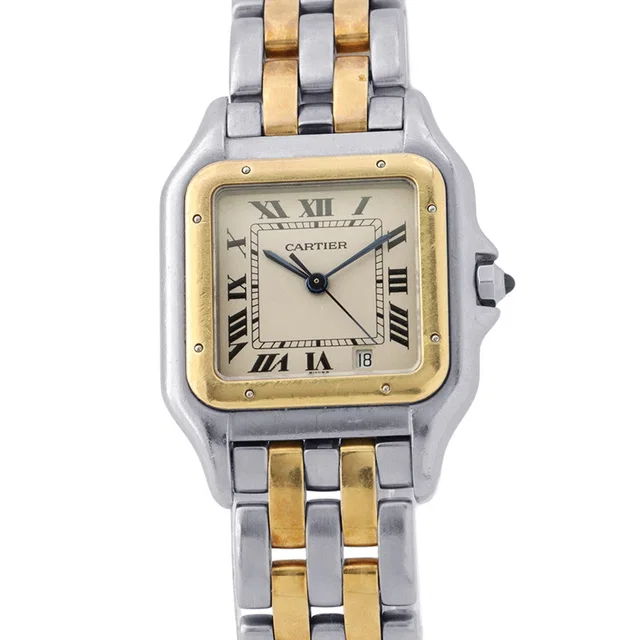 Cartier PANTHERE2 Low MM H26.8mm×W26.5mm Stainless Steel K18YG Ivory DialW25028B6 in White from GALLERY RARE
