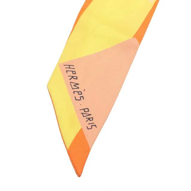 Orange Hermès Sea Surf and Fun Silk Twilly Scarf Scarves in Orange Silk from Designer Revival, photo 2 of 2