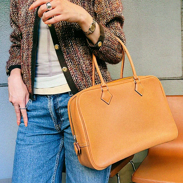 Hermès 2007 Plume 28 Naturel in Leather from VINTAGE QOO TOKYO