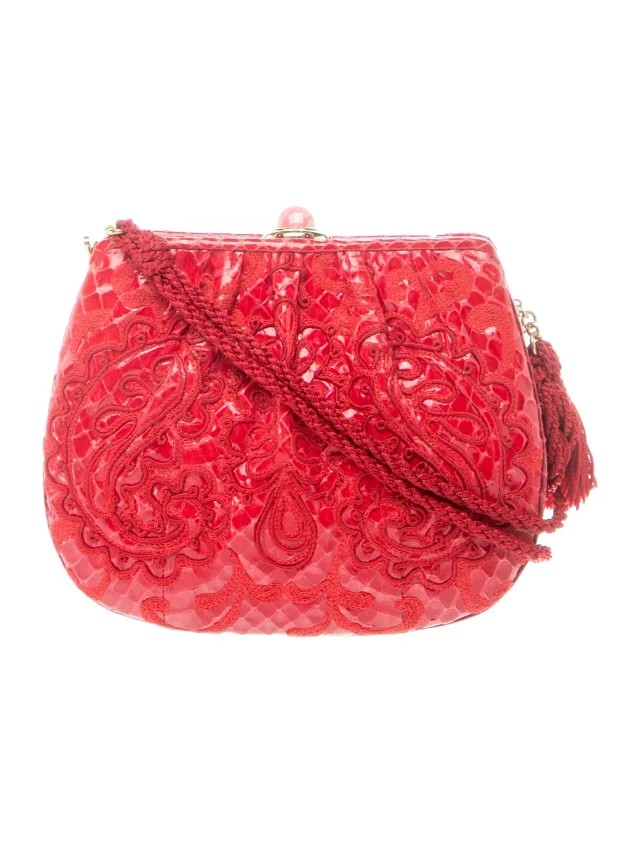 Judith Leiber Evening Bag in red Leather from The RealReal, photo 4 of 6