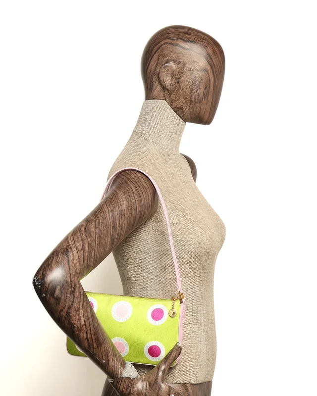 Bvlgari Pink & Green Cylinder Shoulder Bag in Green Canvas from A Retro Tale, photo 7 of 7
