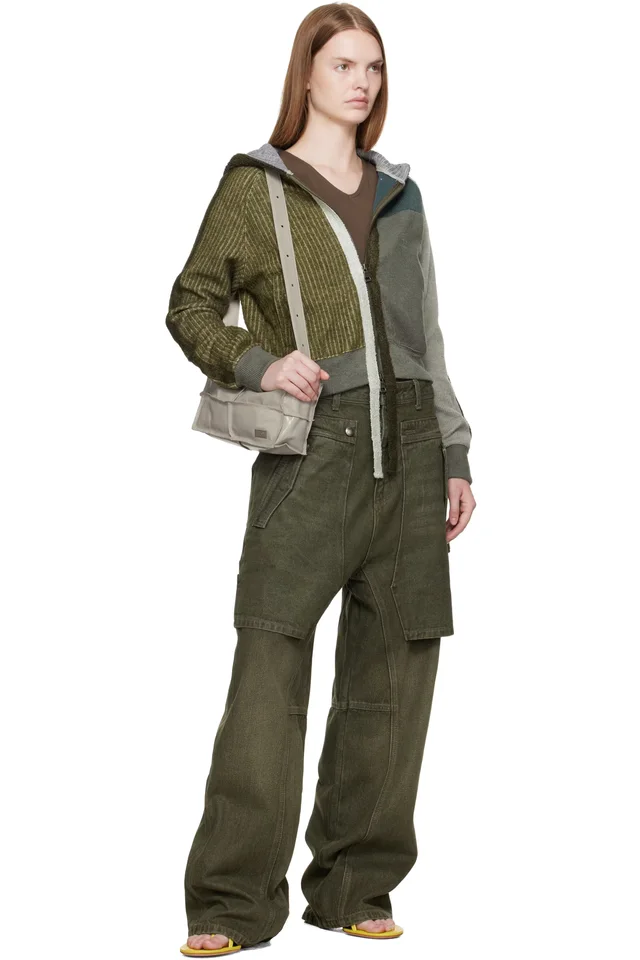 Andersson Bell Green Raptor Layered Wide-Leg Jeans, photo 4 of 4 from SSENSE