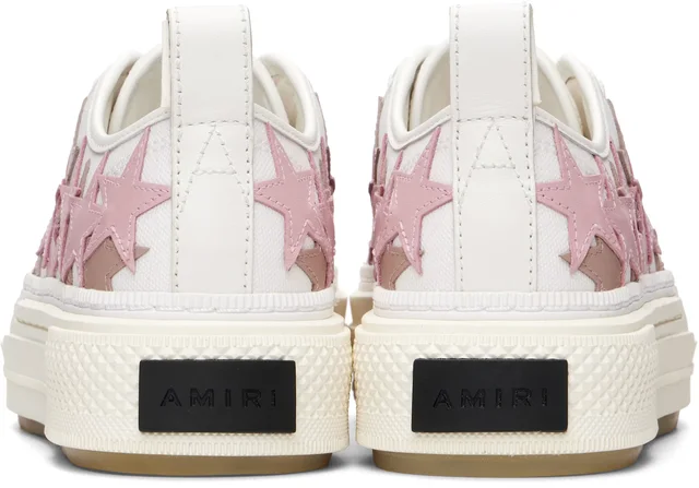 AMIRI White & Pink Stars Court Low Sneakers, photo 7 of 10 from SSENSE