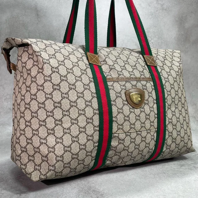 Gucci GG Sherry Line Boston Bag Brown Leather in Brown Leather from The Reluxe