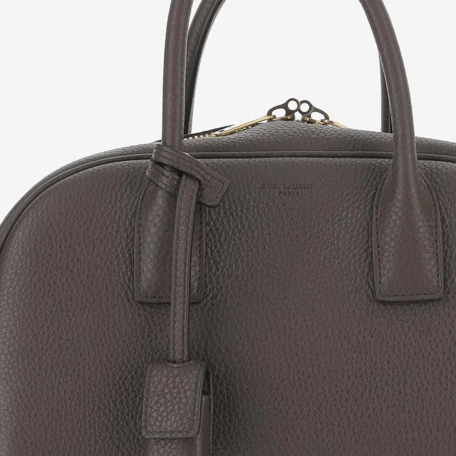 Saint Laurent Pebbled Leather Shoulder Bag — Gray in Grey Leather from HEWI