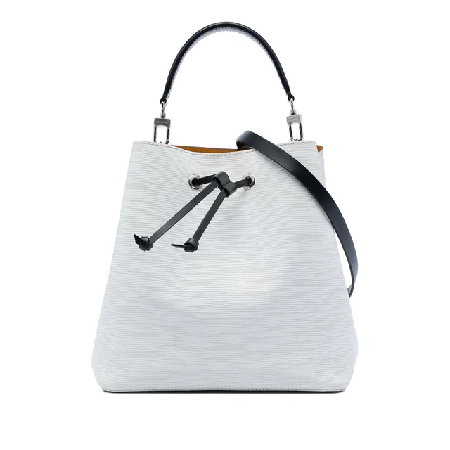 White Louis Vuitton Epi NeoNoe MM Bucket Bag in White Leather from Designer Revival