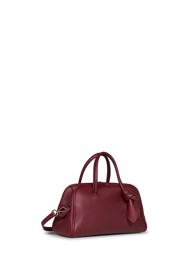 Jacquemus Turismo Top Handle Bag — Burgundy Calf Leather Hand in Burgundy Calfskin from HEWI, photo 2 of 2