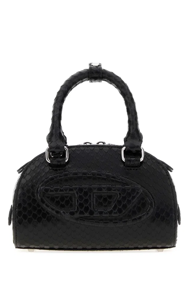 Diesel Dome Top Handle Bag — Black in Black Leather from HEWI