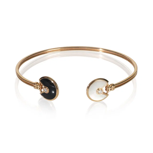Cartier Rose Gold Mother Of Pearl And Onyx Amulette De Bracelet 18k in Pink from HEWI