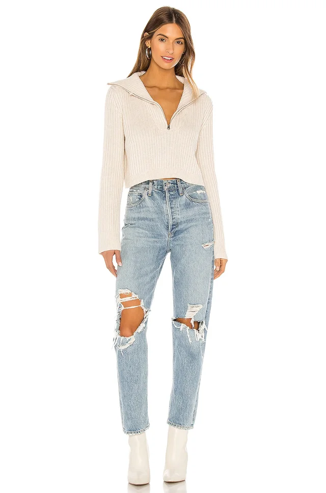 Tularosa Lovelle Zip Up Sweater in Cream, photo 5 of 5 from REVOLVE (Canada)
