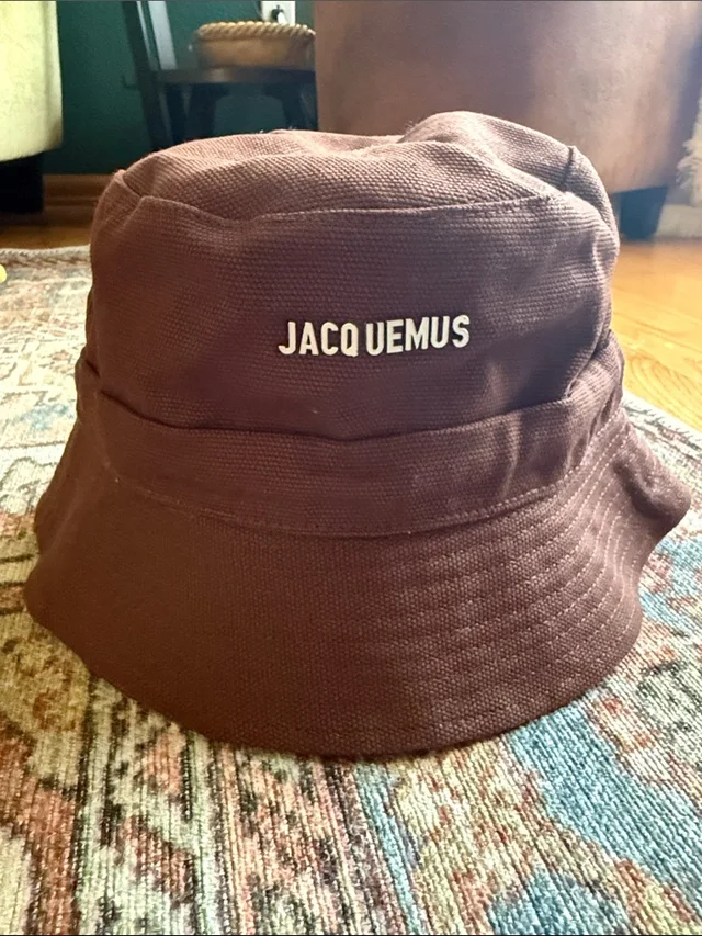 Jacquemus Chocolate Brown Canvas Bucket Hat With Logo in brown|red Canvas from Poshmark