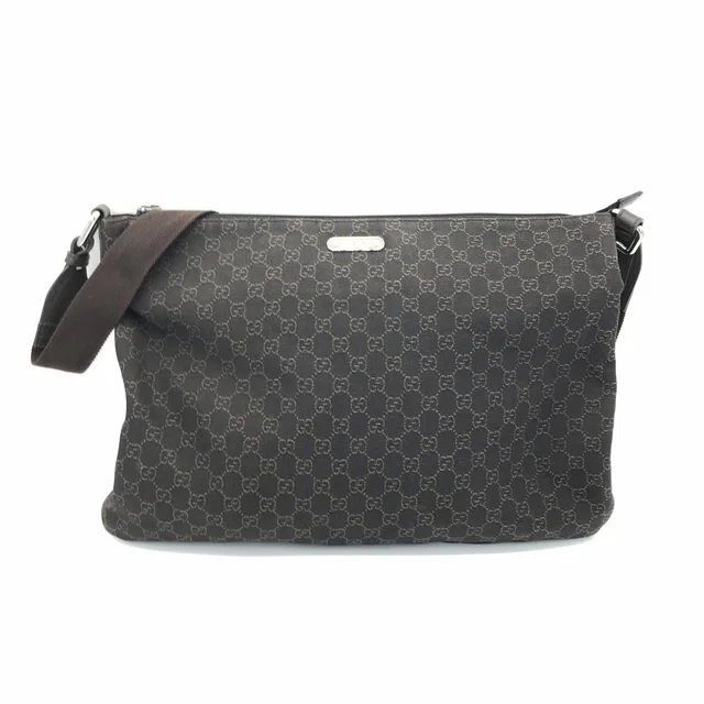 Gucci GG Canvas Crossbody Bag Dark Brown in Brown Canvas from Luxury Promise