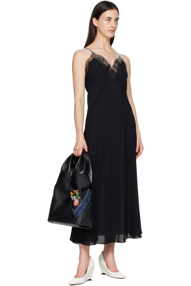 Maison Margiela Black Silk Scarf, photo 2 of 2 from SSENSE
