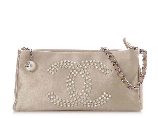 Chanel Beige Satin Evening Bag in Beige Satin from Ann's Fabulous Finds