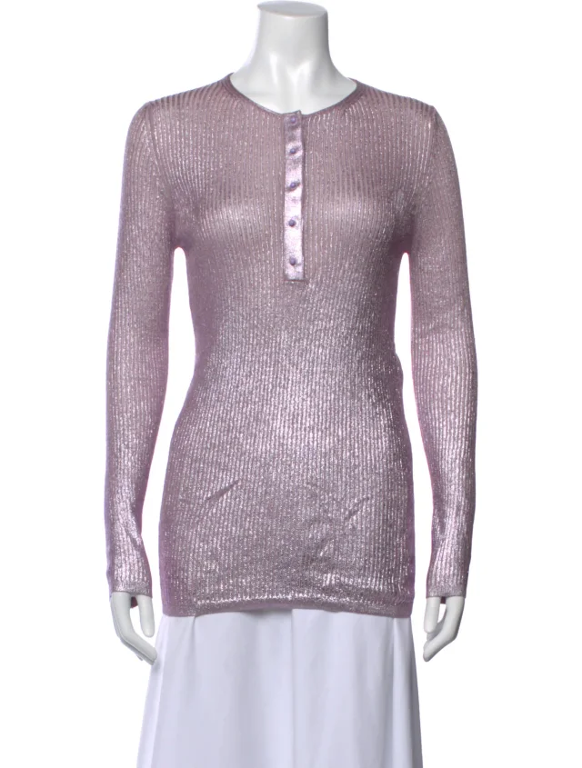 Tom Ford Cashmere Crew Neck Top in purple Cashmere from The RealReal