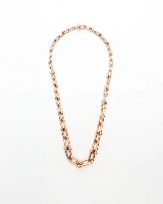 Tiffany & Co. HardWear Graduated Link 18kt Rose Gold Necklace in Pink from A Retro Tale