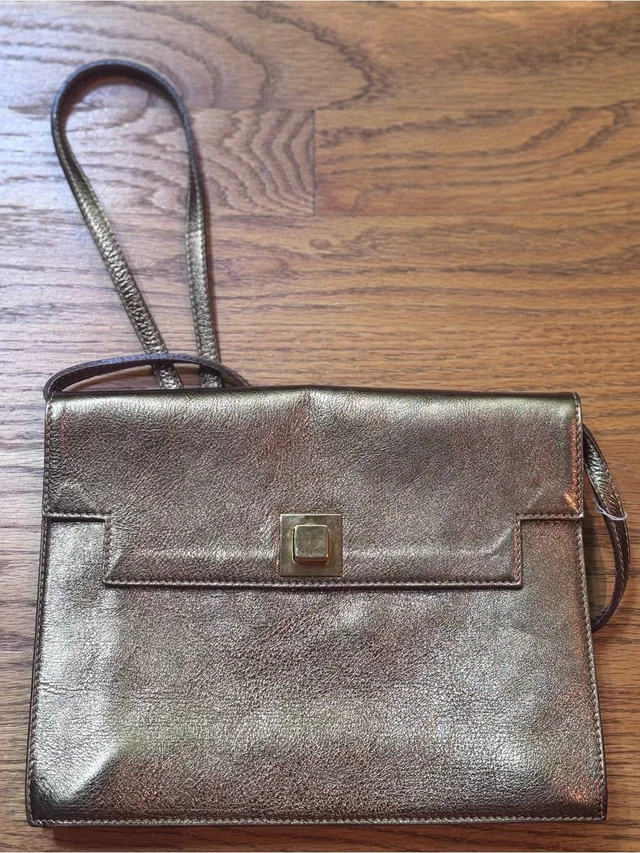 Furla Vintage Metallic Leather Crossbody Clutch Y2k Italian Designer Bag in red|brown Leather from Poshmark, photo 1 of 1