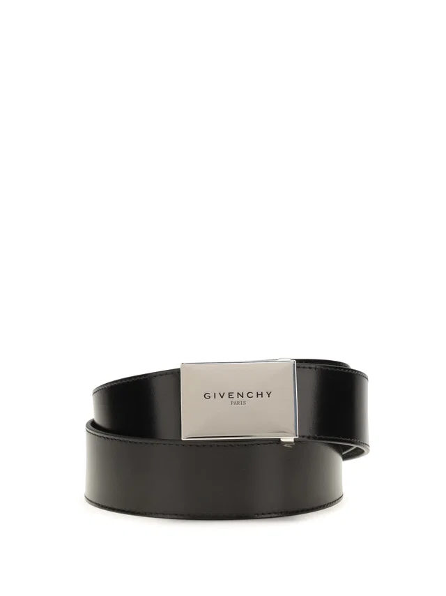 Givenchy Reversible Leather Belt — Black Calf in Black Leather from HEWI
