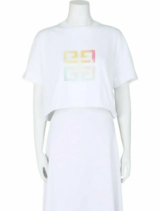 Givenchy Graphic Print Crop Top w/ Tags in white from The RealReal
