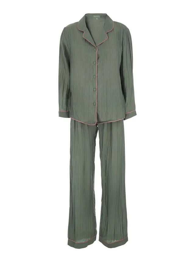 THE ROSE IBIZA green Suit with shirt and Pants in silk blend Woman in Green, photo 2 of 6 from Gaudenzi Boutique