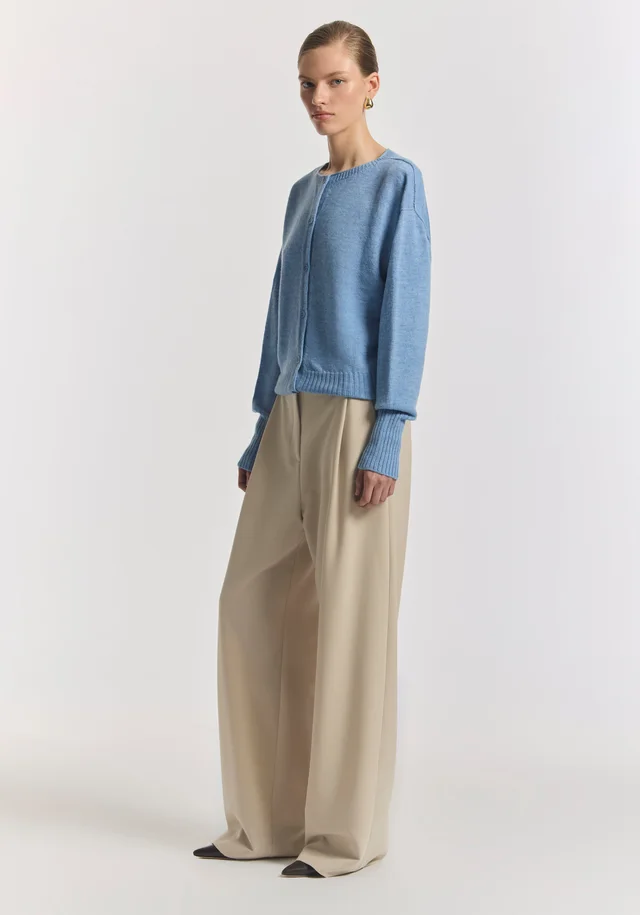 VIKTORIA & WOODS HART MERINO CARDIGAN in Blue from Viktoria & Woods, photo 1 of 1