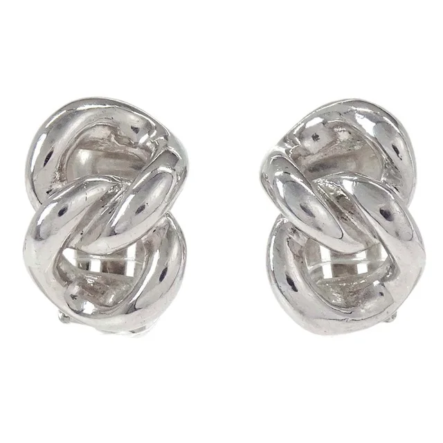 Dior Clip-On Earrings Silver in Silver from AMORE Vintage Tokyo